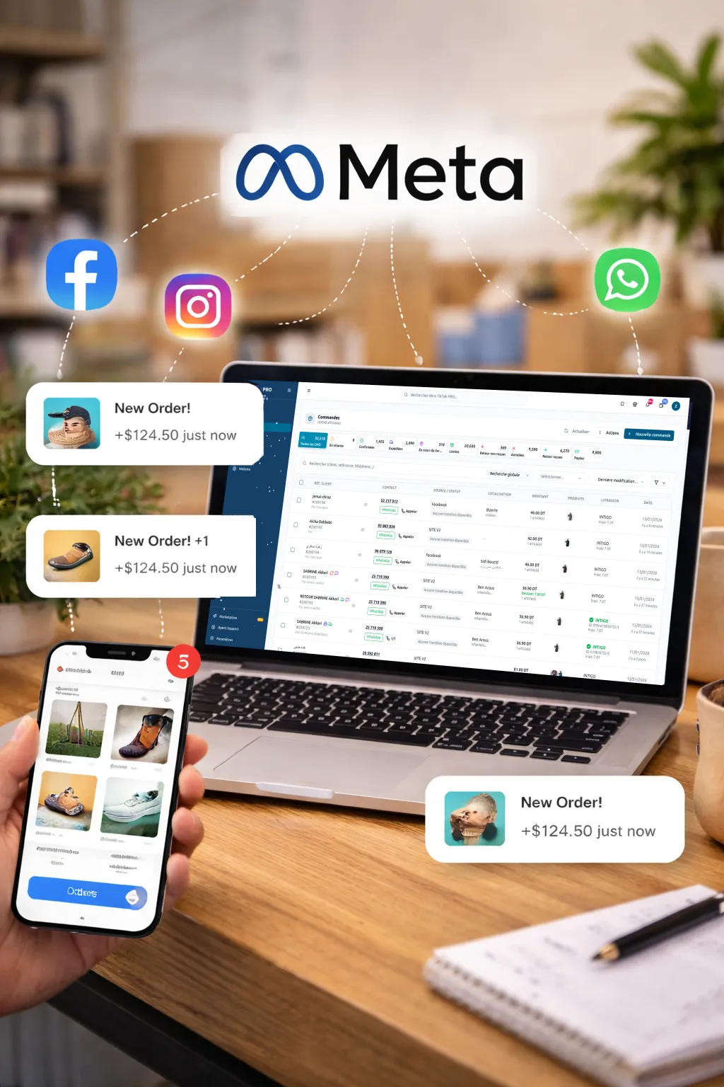 Intégration Meta Business - Facebook, Instagram, WhatsApp